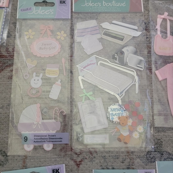 Pregnancy Scrap Book Stickers, 19 packs, 2 rolls of Ribbon - Picture 3 of 6